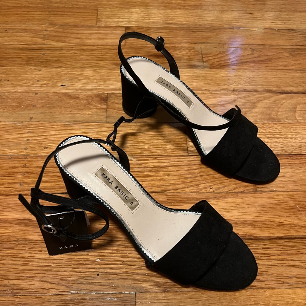 Zara Basic Black Block Heels